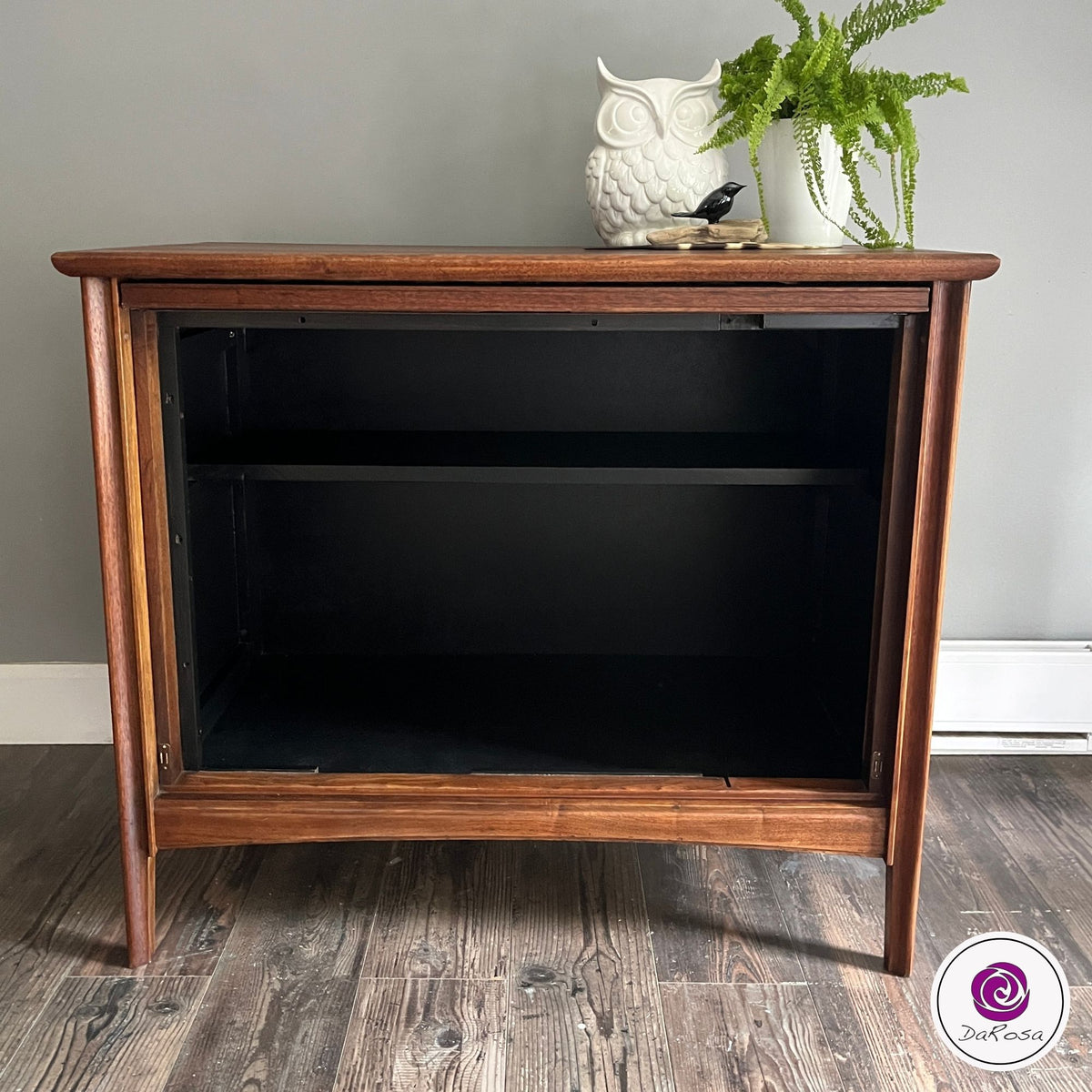 Walnut MCM Cabinet with Flip Door