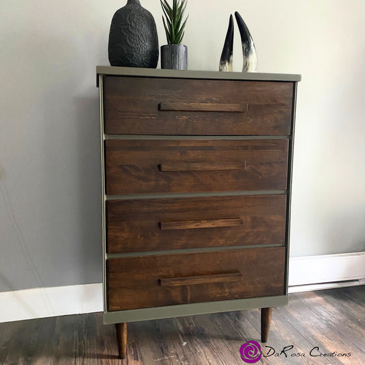 MCM Small Green Dresser with Wooden Handles