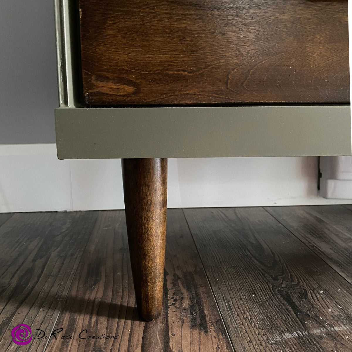 MCM Small Green Dresser with Wooden Handles