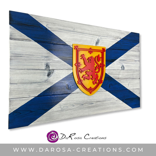 Nova Scotia Wood Flag – Burnt Cedar, Outdoor Fade Resistant