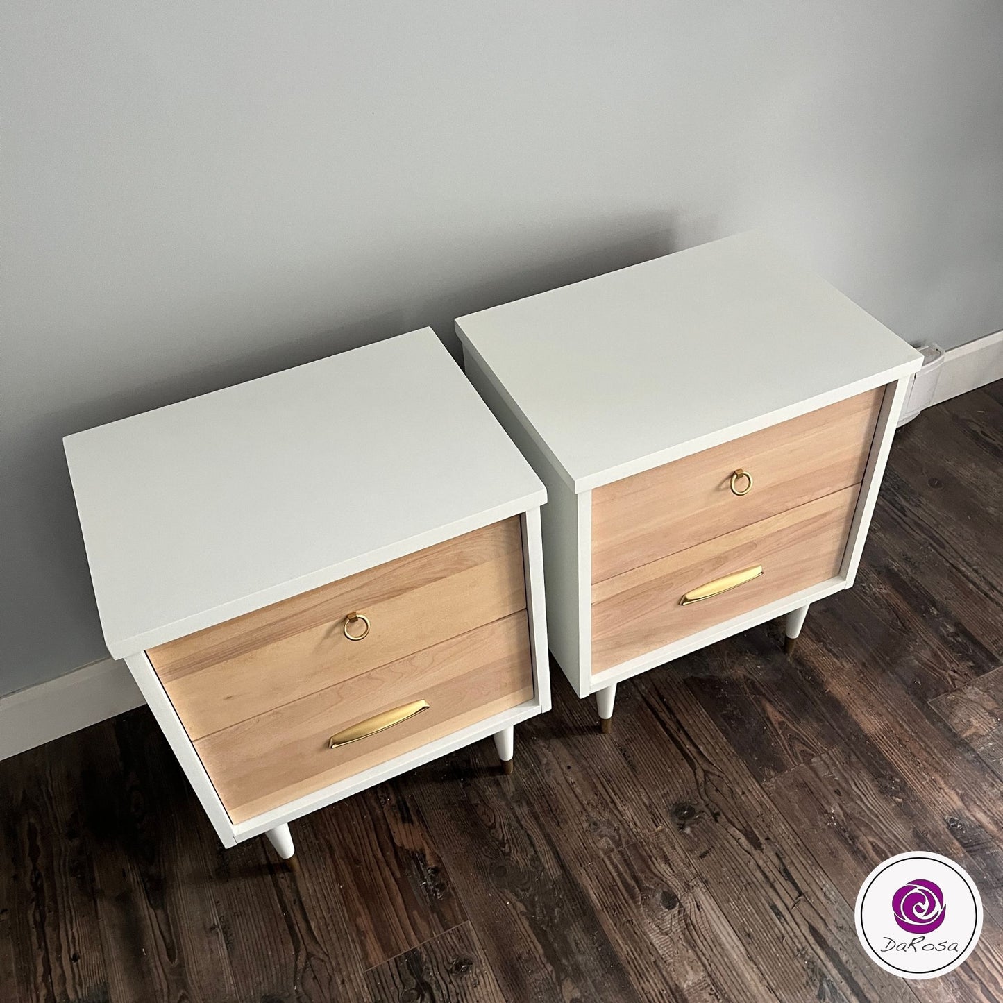 Set of White MCM Nightstands