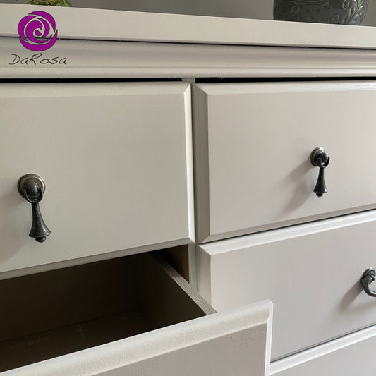 White Dresser With Pewter Hardware