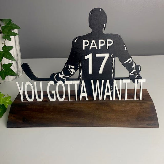 Custom Hockey Player Name Sign