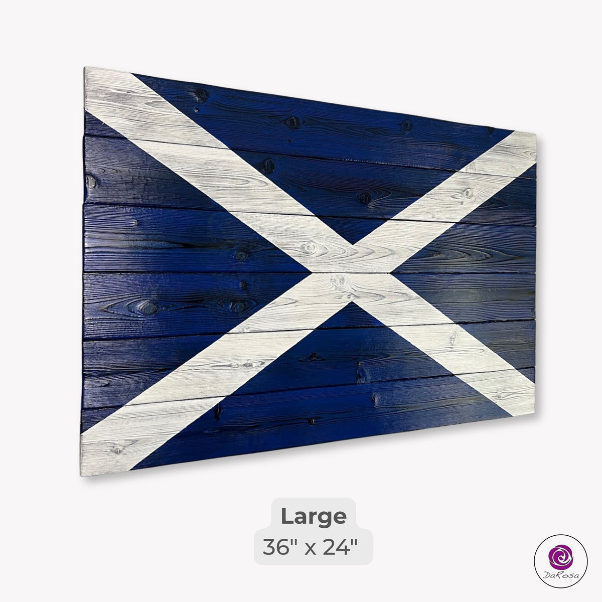 Scotland Wood Flag – Handmade Burnt Cedar Wall Decor
