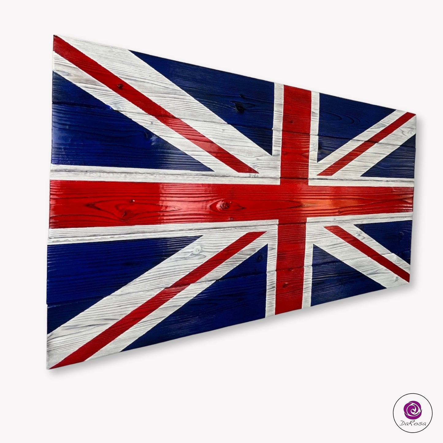 UK Wood Flag – British Union Jack Burnt Cedar Wall Decor