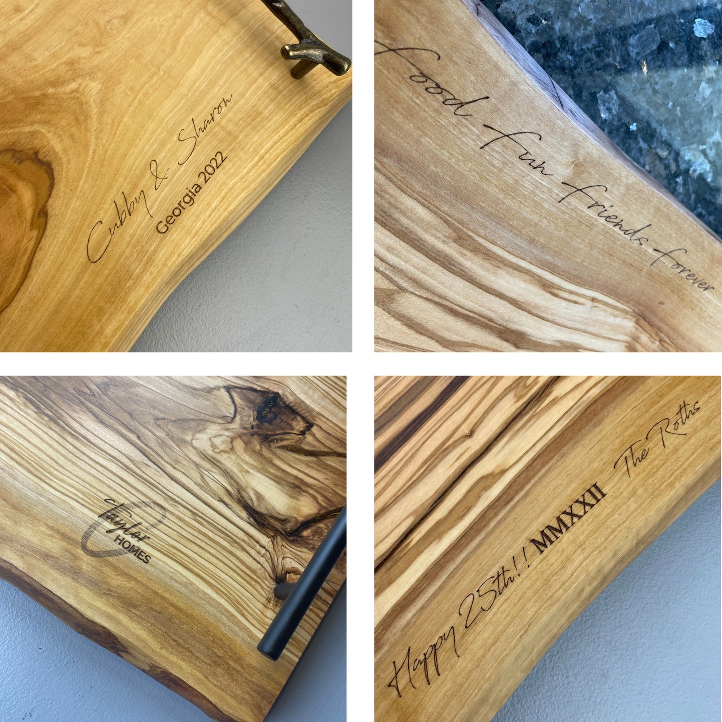 Personalized Olive Wood Charcuterie Board with Engraving