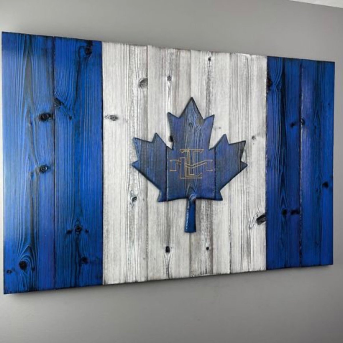 Toronto Maple Leafs Canada Wood Flag 24" x 36" - DaRosa Creations