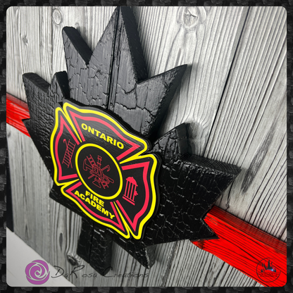 Firefighter Wood Flag – Thin Red Line First Responder Wall Decor
