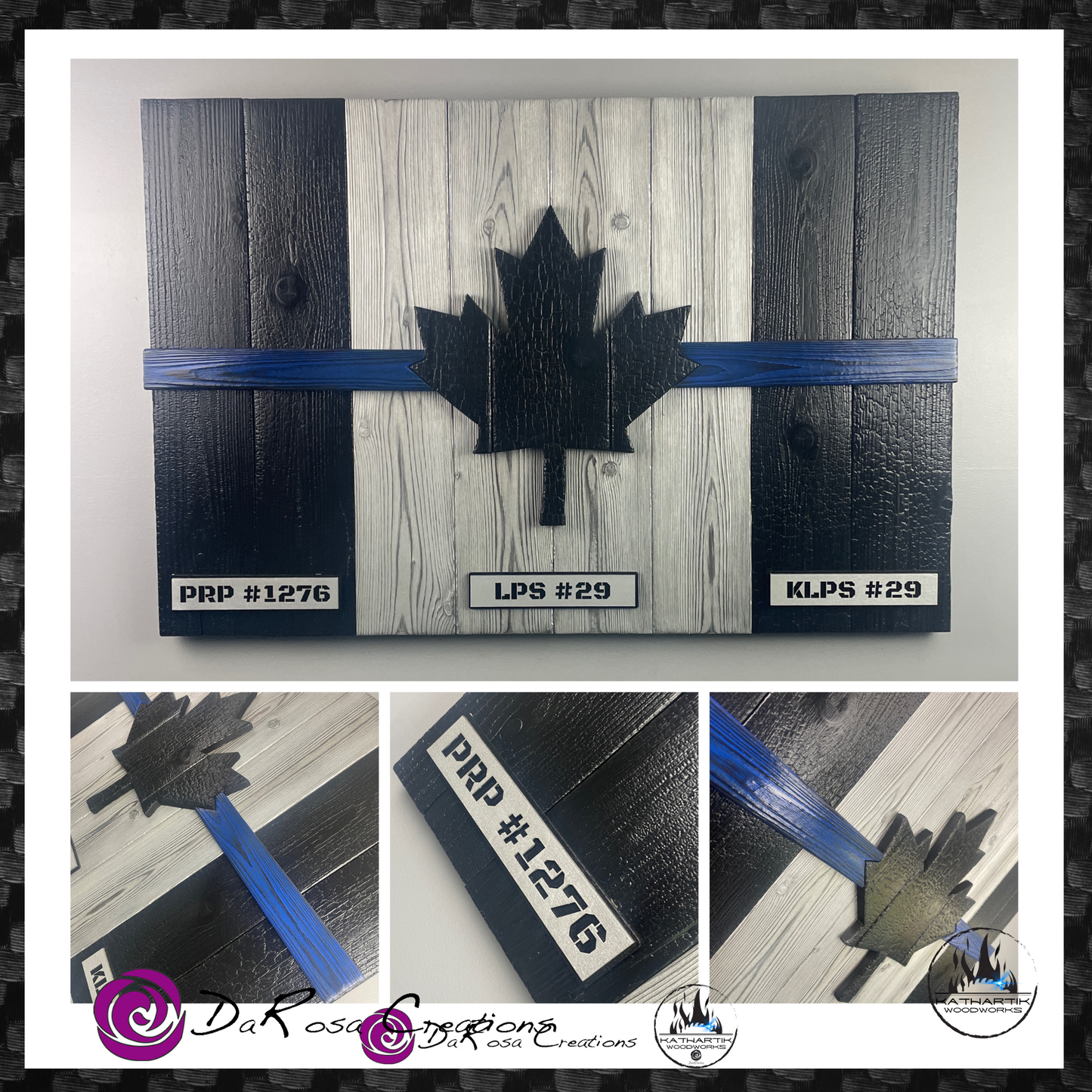 Firefighter Wood Flag – Thin Red Line First Responder Wall Decor
