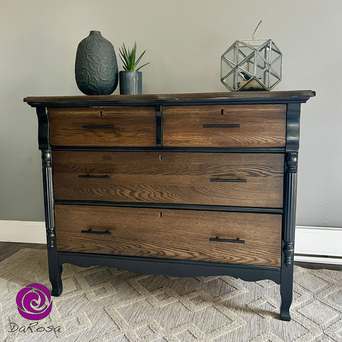 Black Antique Dresser - Dark Stain