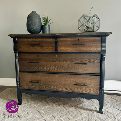 Black Antique Dresser - Dark Stain