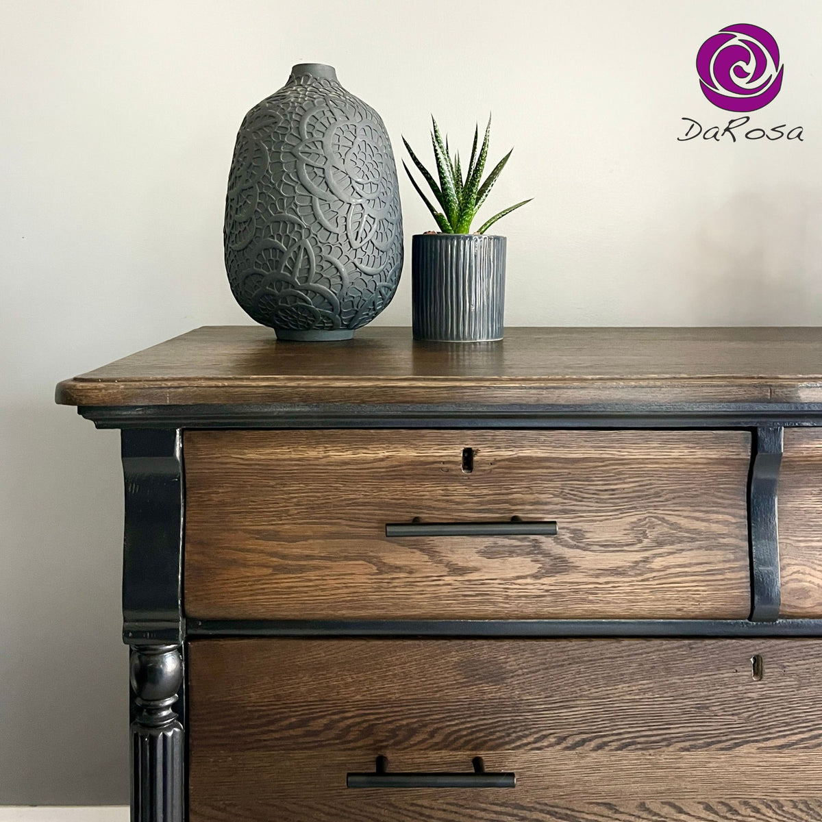 Black Antique Dresser - Dark Stain