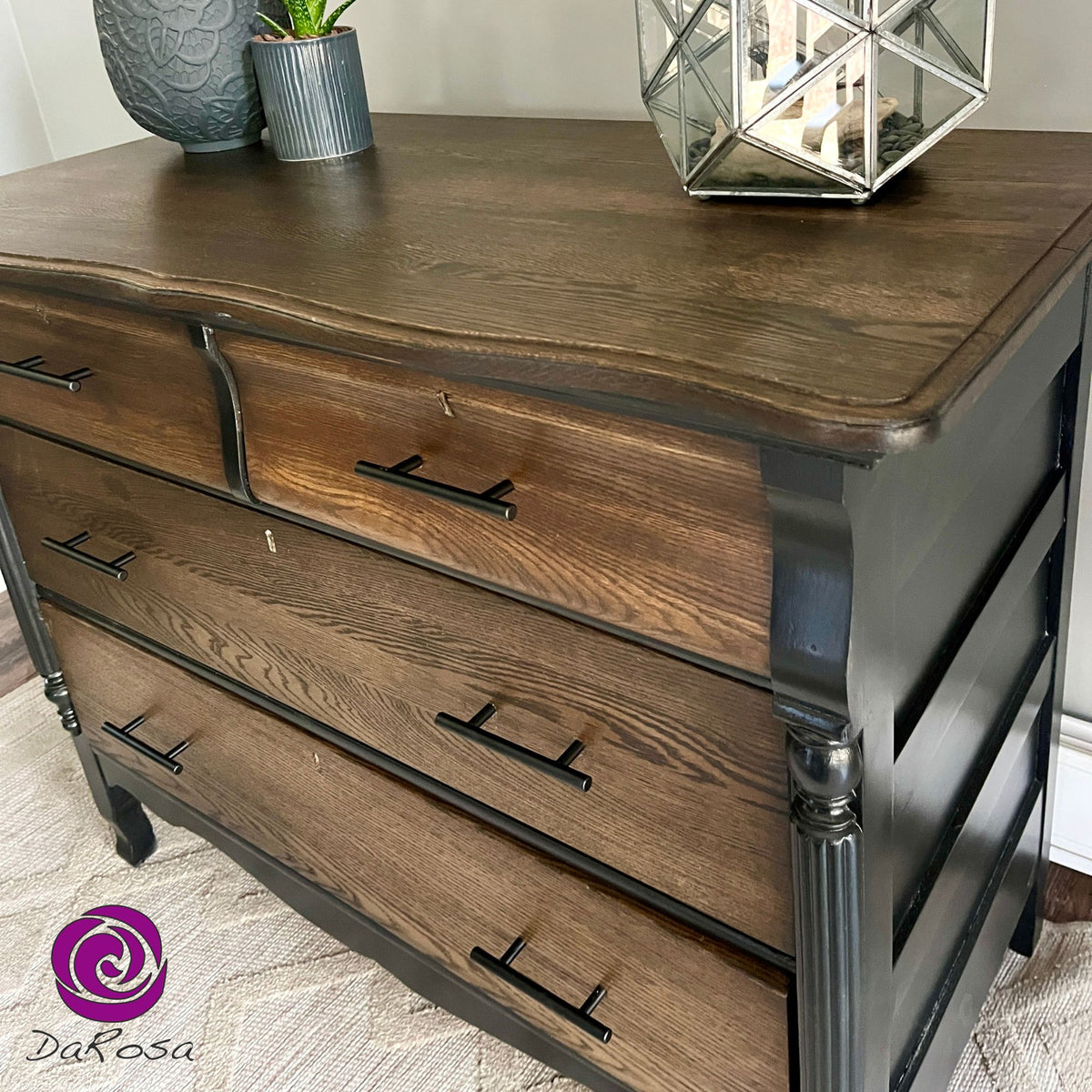 Black Antique Dresser - Dark Stain