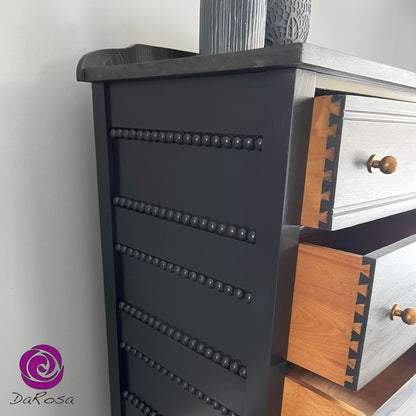 Black Tall Dresser with Dark Stain