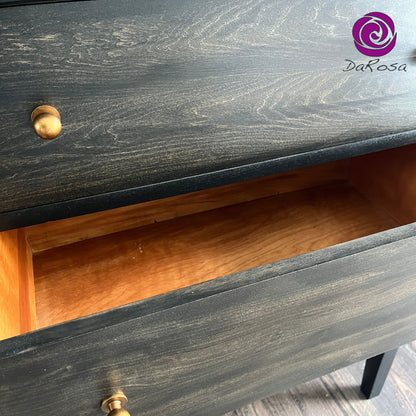 Black Tall Dresser with Dark Stain