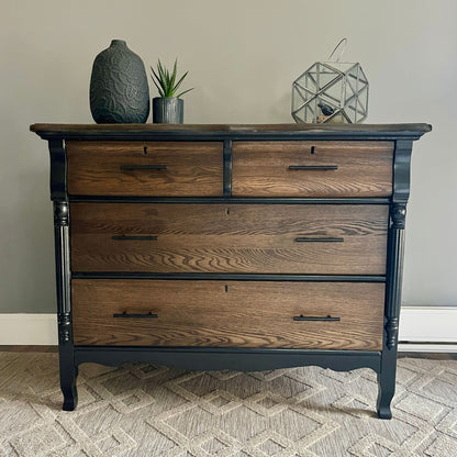 Black Antique Dresser - Dark Stain