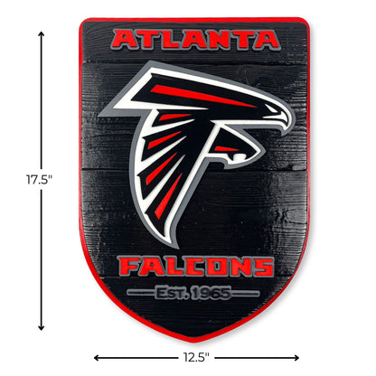 Atlanta Falcons Wood Shield – Wall Art – Handmade Fan Decor