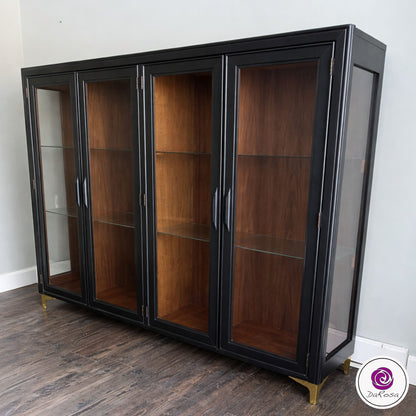 Large Black Display Cabinet