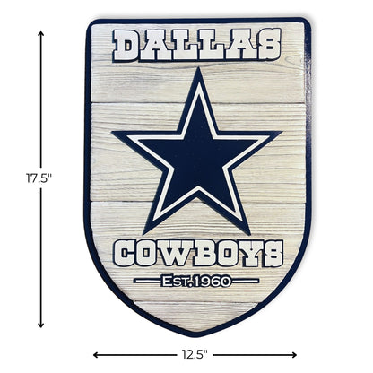 Dallas Cowboys Wood Shield Football Sign