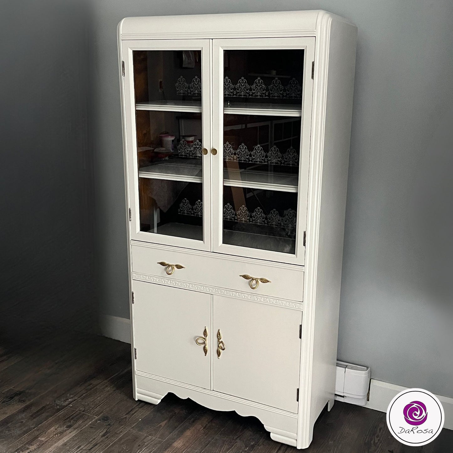 Display Cabinet with Stencilled Details