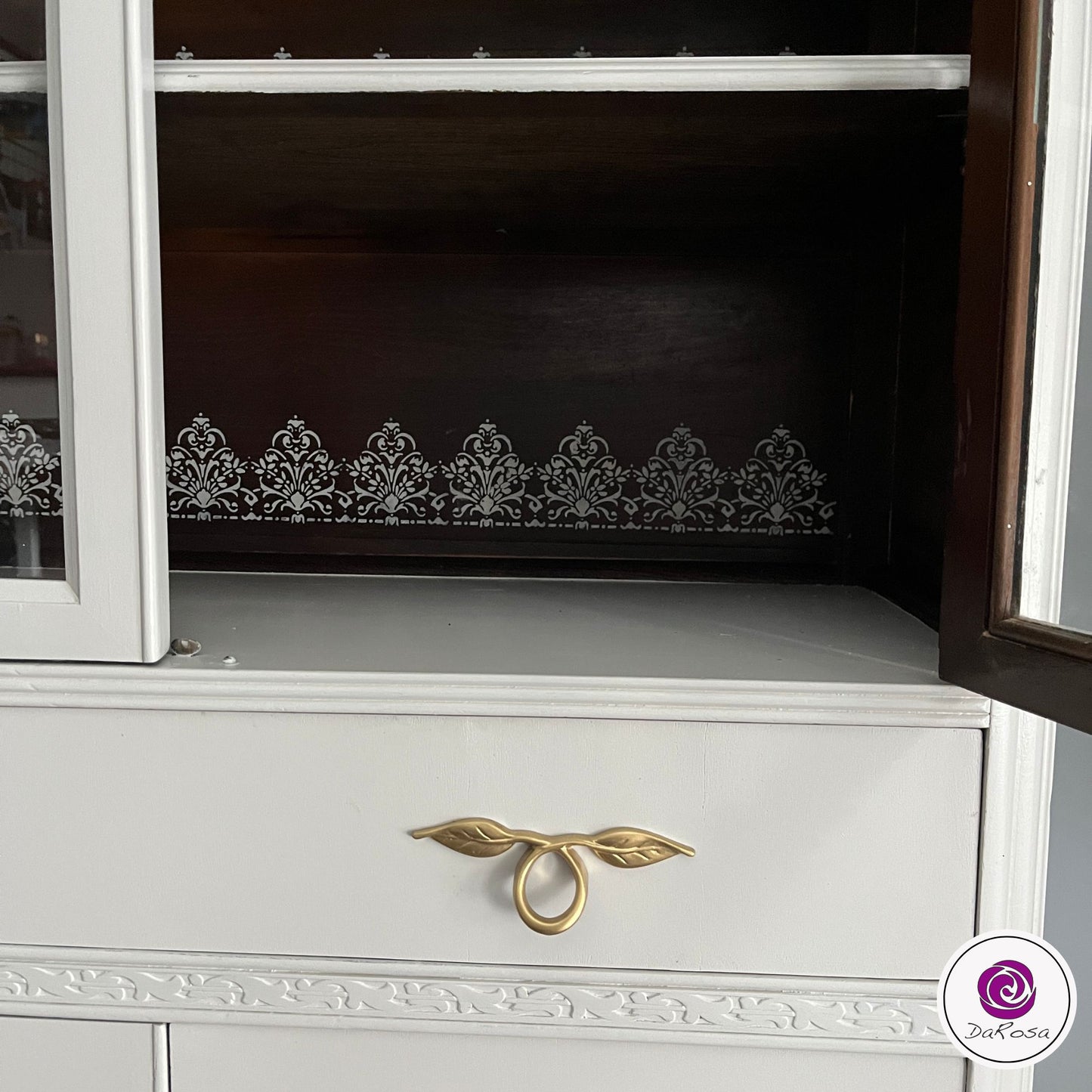 Display Cabinet with Stencilled Details