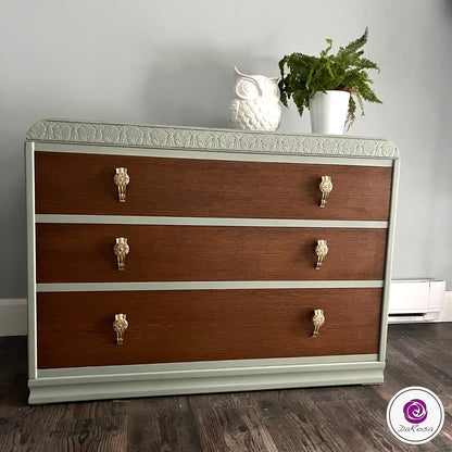 Sage Green Dresser Wood Drawers