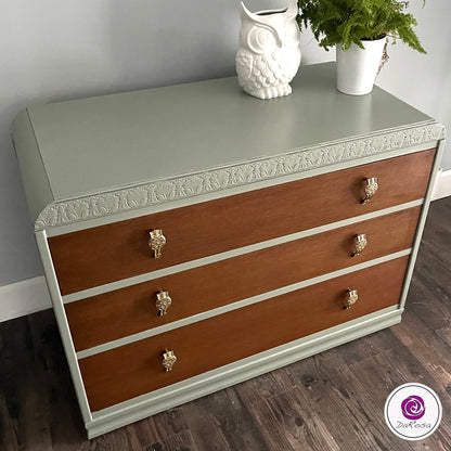 Sage Green Dresser Wood Drawers