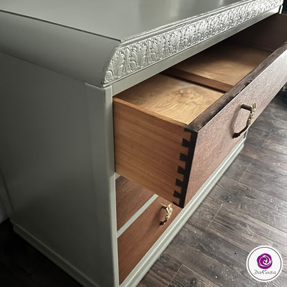 Sage Green Dresser Wood Drawers