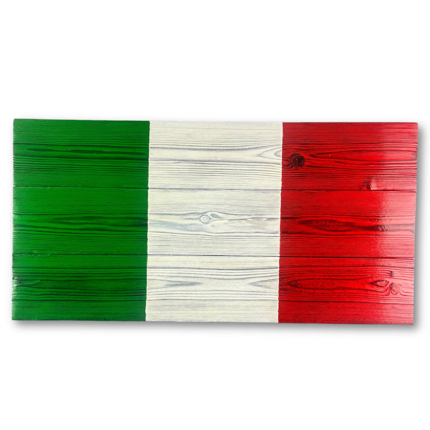 Italy Wood Flag – Handmade Burnt Cedar Wall Decor