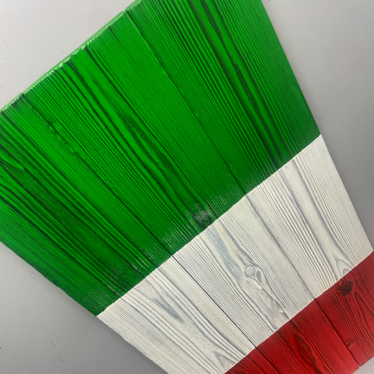 Italy Wood Flag – Handmade Burnt Cedar Wall Decor