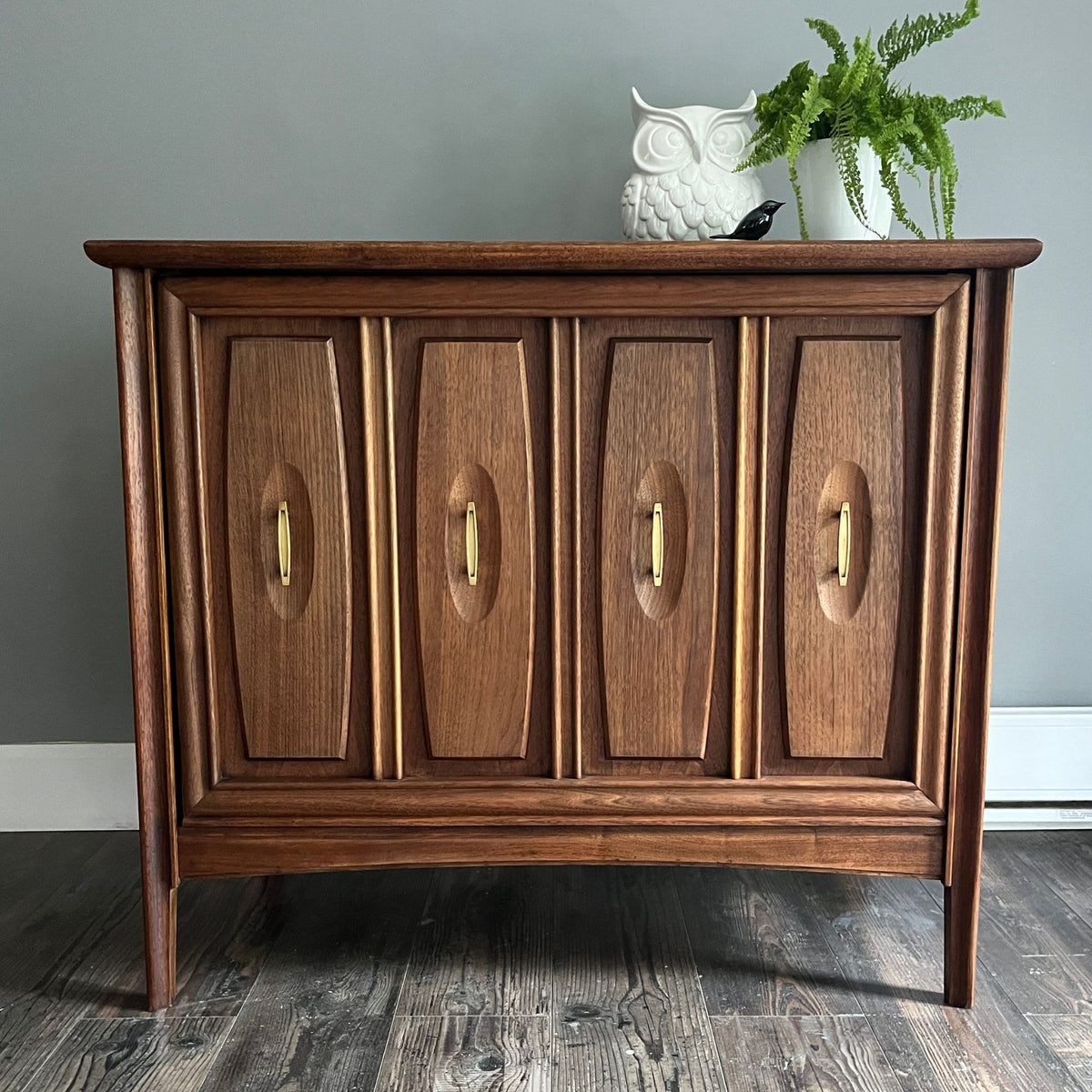 Walnut MCM Cabinet with Flip Door