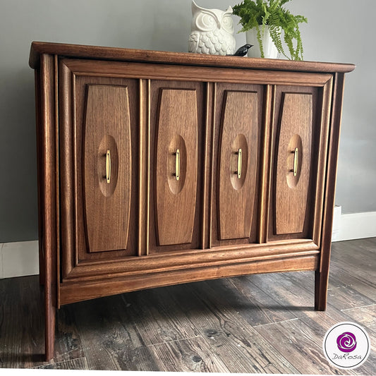 Walnut MCM Cabinet with Flip Door