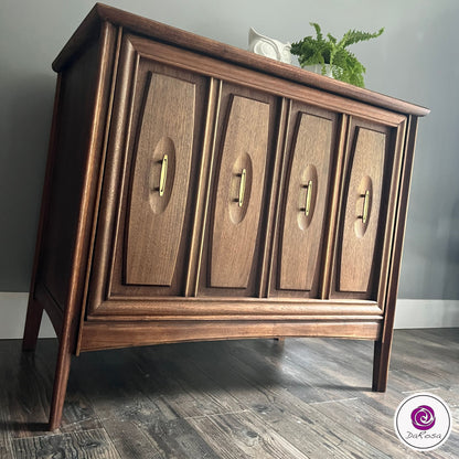 Walnut MCM Cabinet with Flip Door