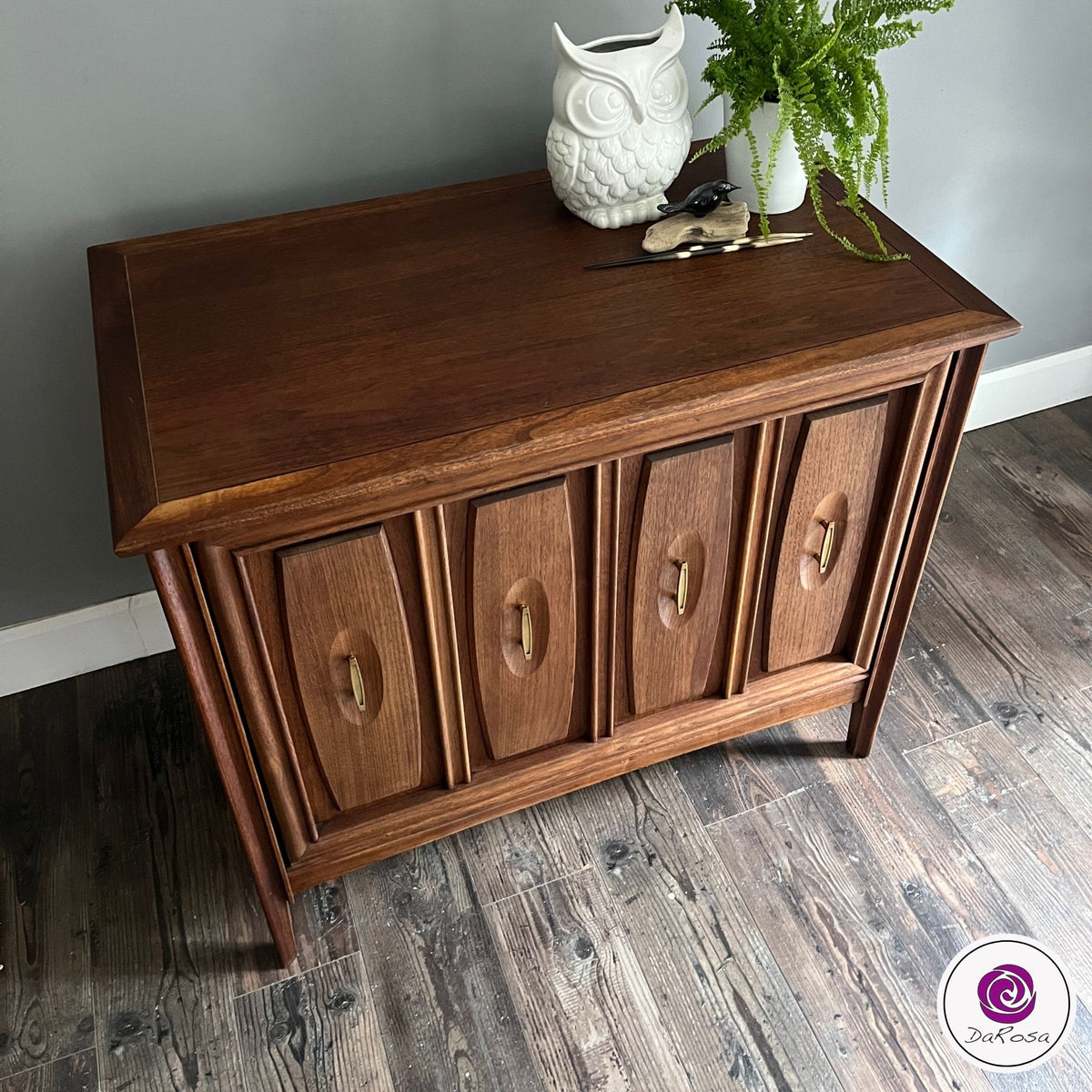 Walnut MCM Cabinet with Flip Door