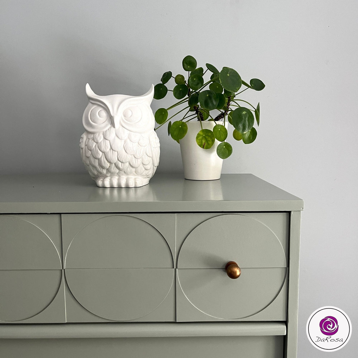 MCM Dresser in Green with Circle Pattern