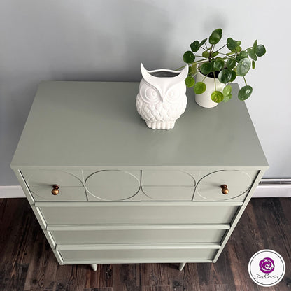 MCM Dresser in Green with Circle Pattern