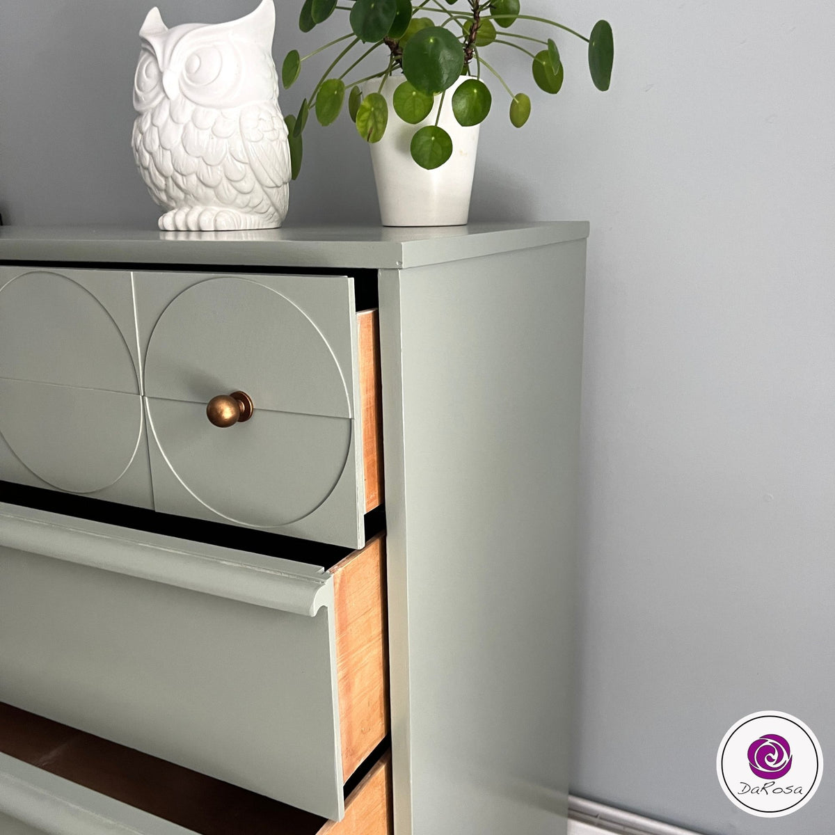 MCM Dresser in Green with Circle Pattern