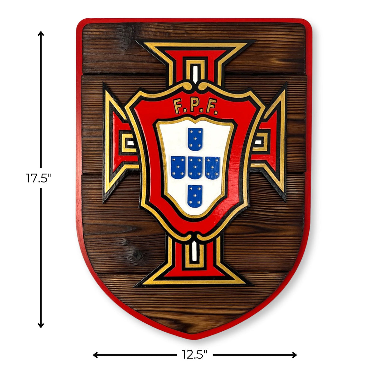 Portugal Soccer Wood Shield – Wall Art – Handmade Fan Decor