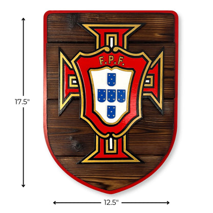 Portugal Soccer Wood Shield – Wall Art – Handmade Fan Decor