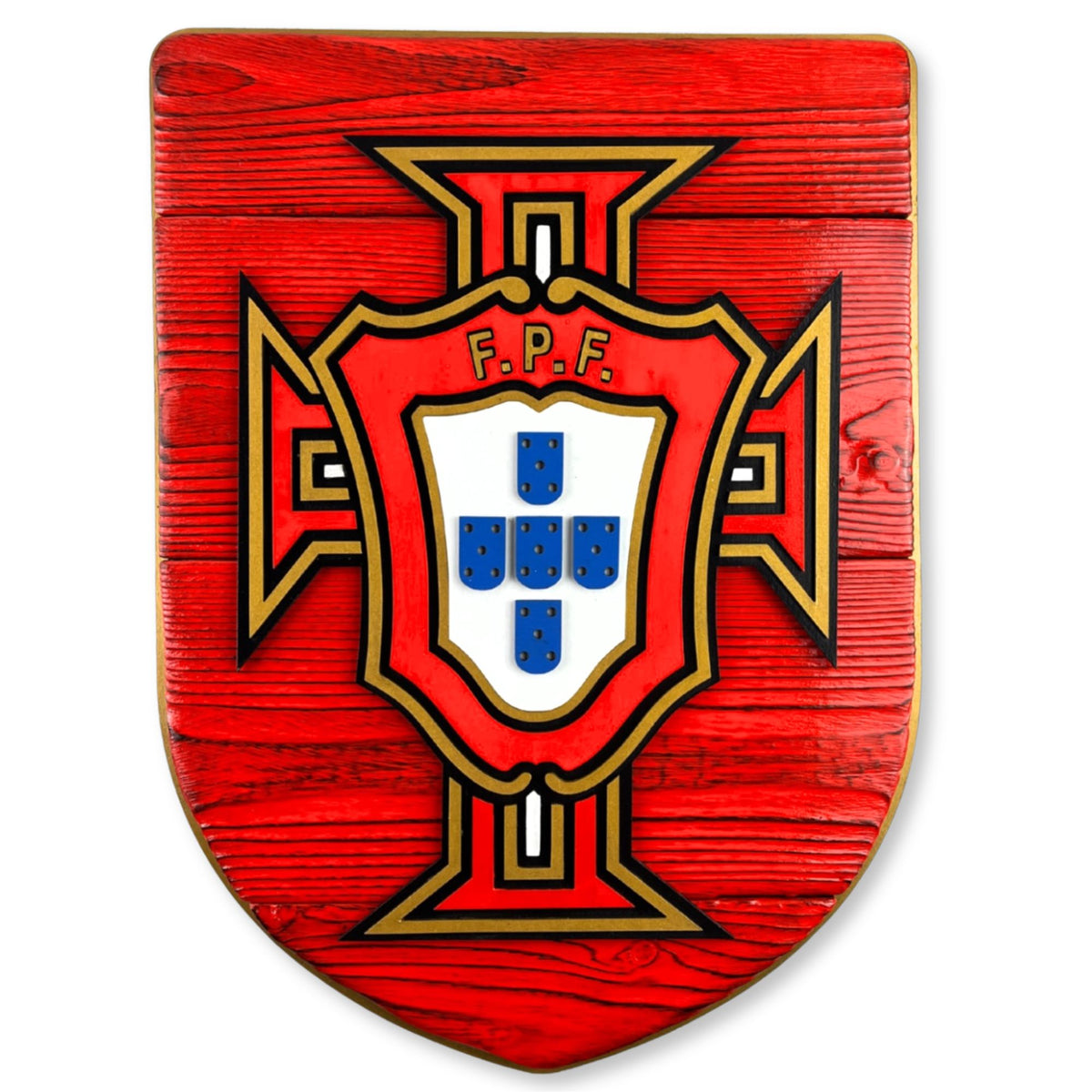 Portugal Soccer Wood Shield – Wall Art – Handmade Fan Decor