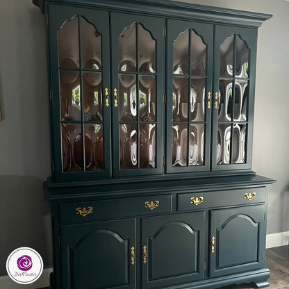 Hutch in Deep Teal With Bubble Glass
