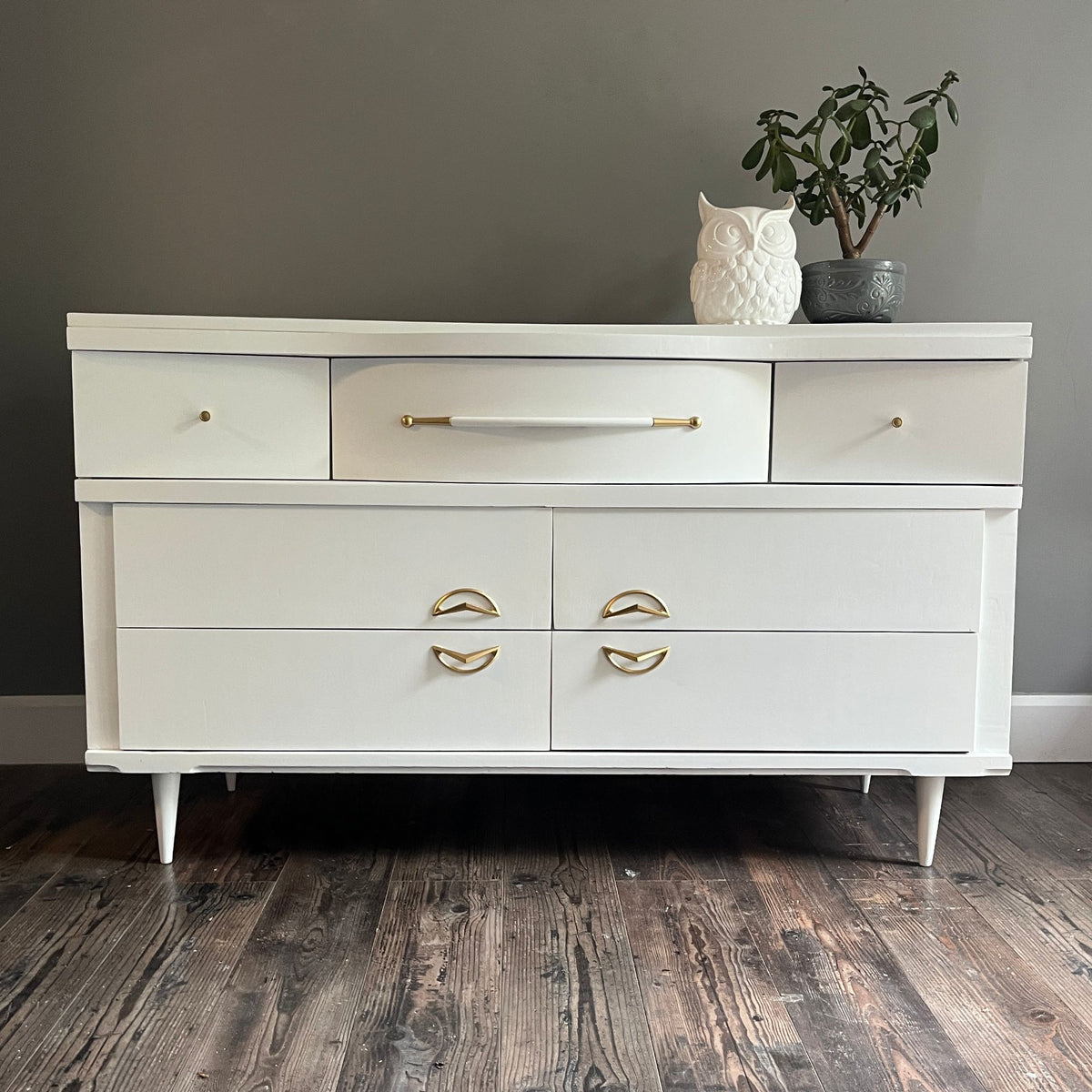 MCM Refinished White dresser