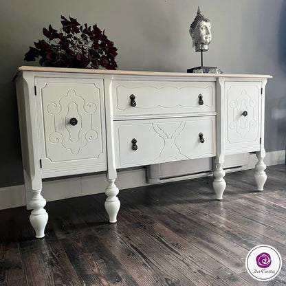 Vintage Refinished Buffet in White