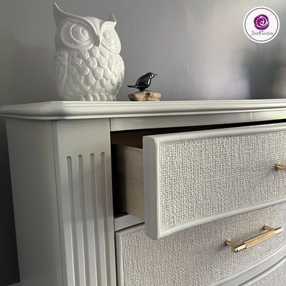 King Size White Nightstands with Gold Hardware