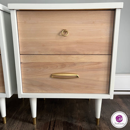 Set of White MCM Nightstands