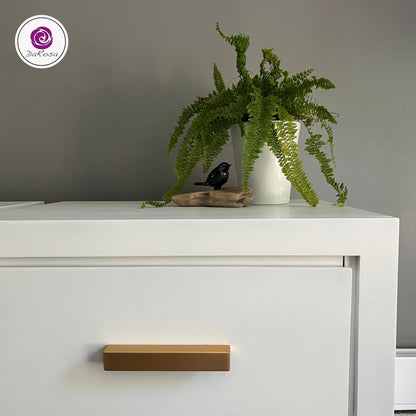 White Nightstands with Brushed Gold Hardware