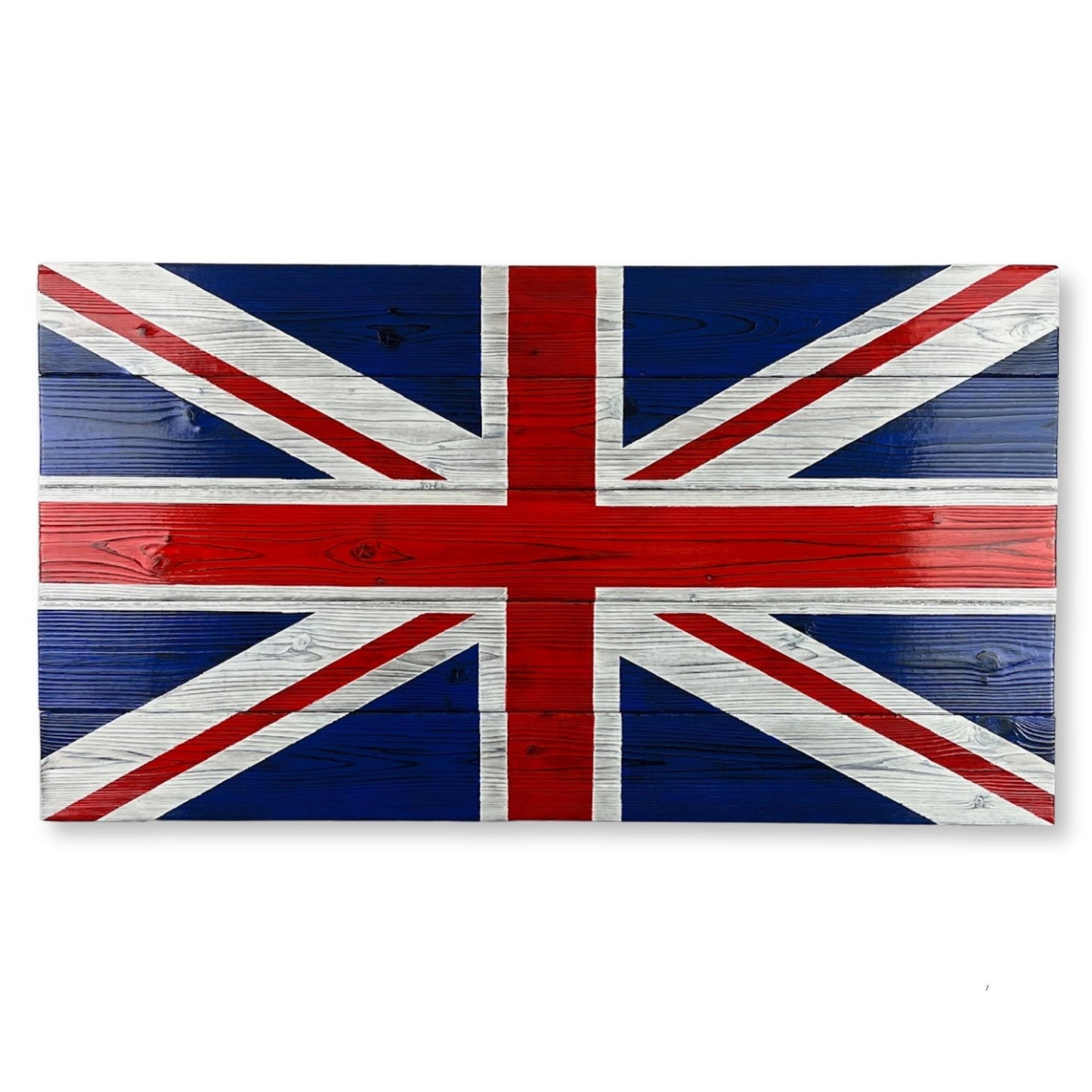 brittish union jack wood flag burtn cedar
