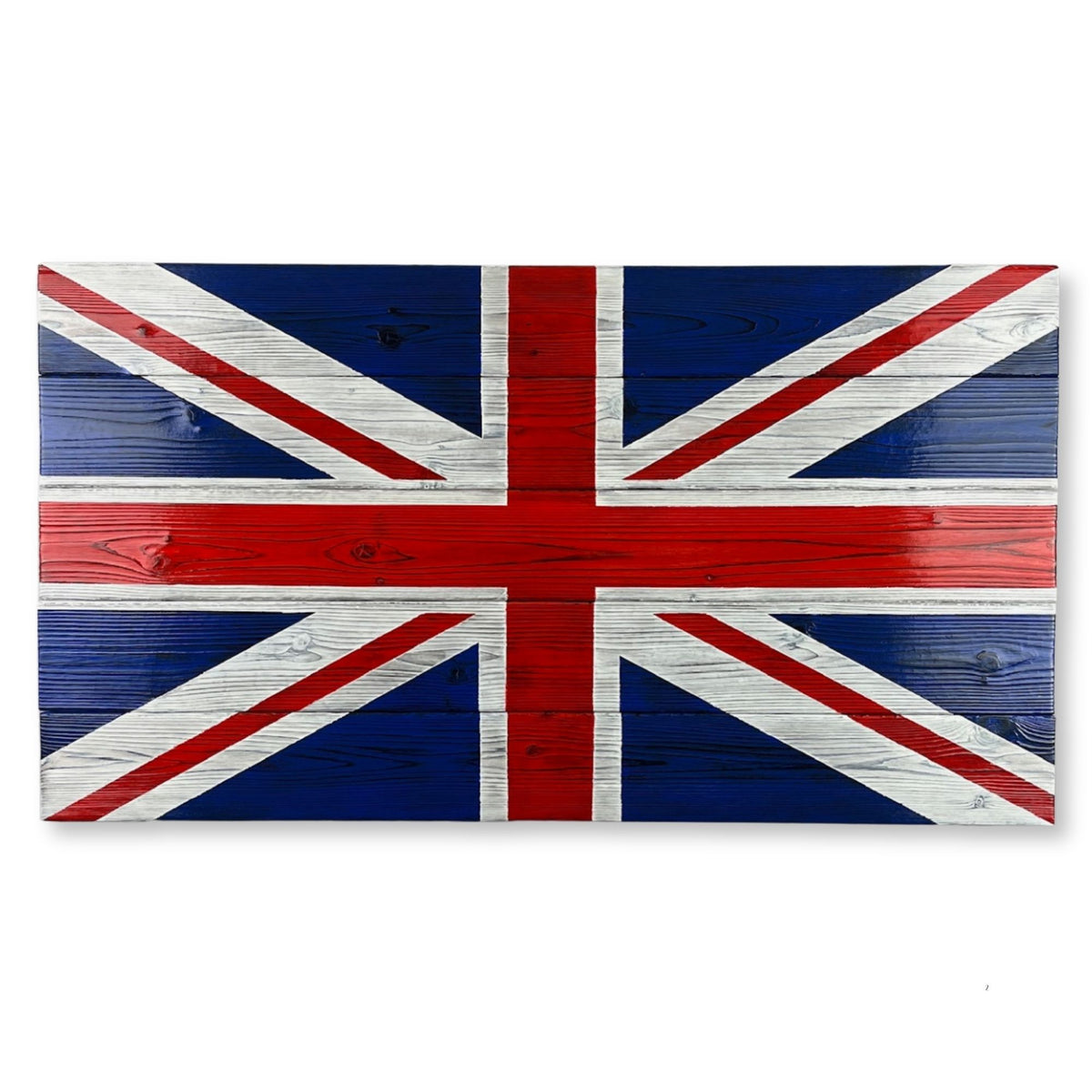 brittish union jack wood flag burtn cedar