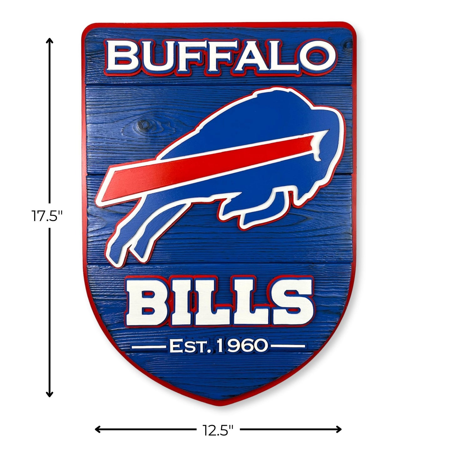 Buffalo Bills Wood Shield – Wall Art – Handmade Fan Decor