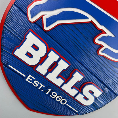 Buffalo Bills Wood Shield – Wall Art – Handmade Fan Decor